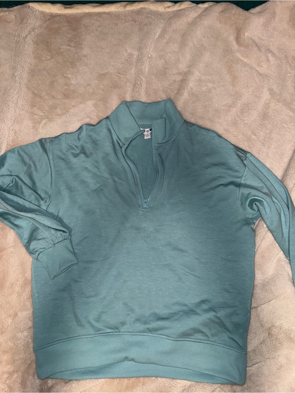Three Dots Seafoam Quarter-Zip Pullover Sweater